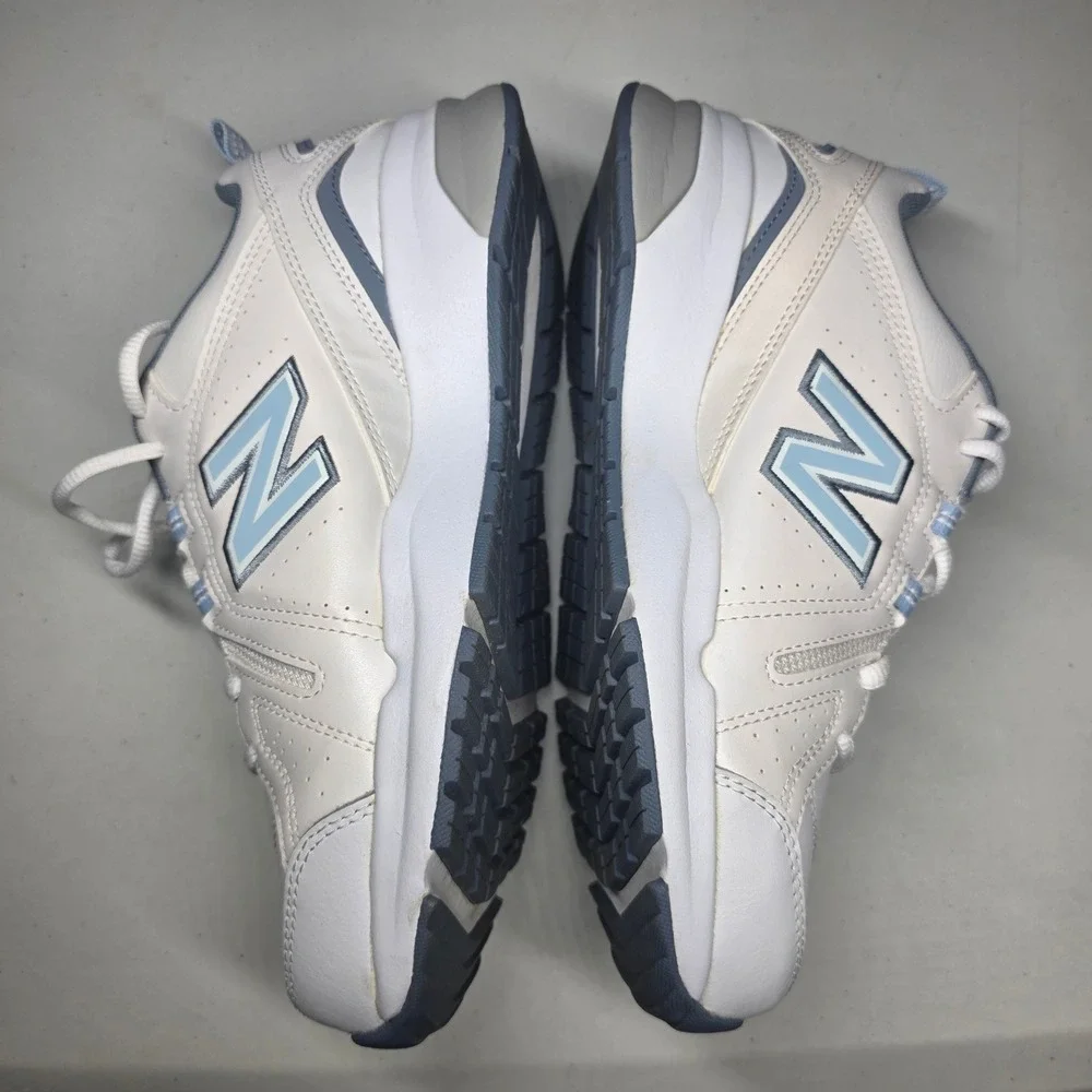 New Balance 608 Womens Size 8 White Blue Leather Chunky Training Shoes WX608WB5